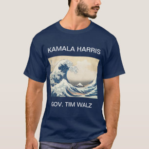 カマラハリスティムウォルズブルーウェーブTシャツ Tシャツ