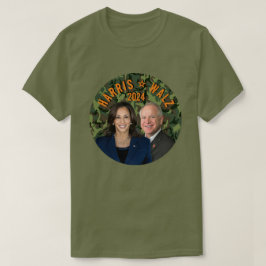 カマラハリスティム・ウォルズ大統領副写真迷彩柄 Tシャツ