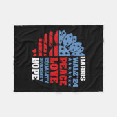 カマラハリスティム・ウォルズ2024平和Lgbtハリスウォルズ フリースブランケット (正面(横))