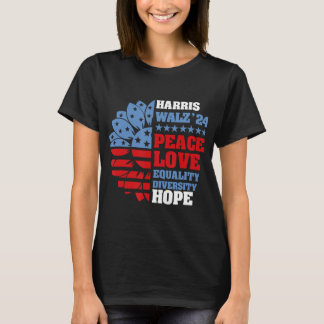 カマラハリスティム・ウォルズ2024平和Lgbtハリスウォルズ Tシャツ