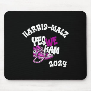 カマラハリスティムW 2024yesウカムパープルホワイトT マウスパッド