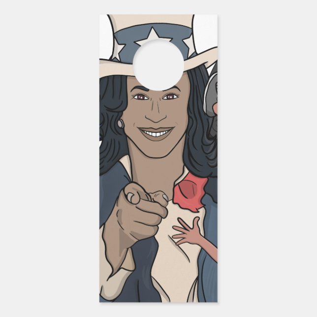 カマラハリスブートレッグラップのスタイル選挙 ドアノブサイン (正面)