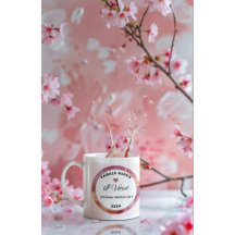 カマラハリスマグ。白と淡いピンク色。