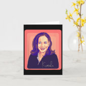 カマラハリスマダムプレジデントアーポップ・アートのトポートレート カード (黄色い花)