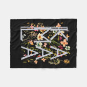 カマラハリスヴィンテージフローラフェミニンファースト女性 フリースブランケット (正面(横))