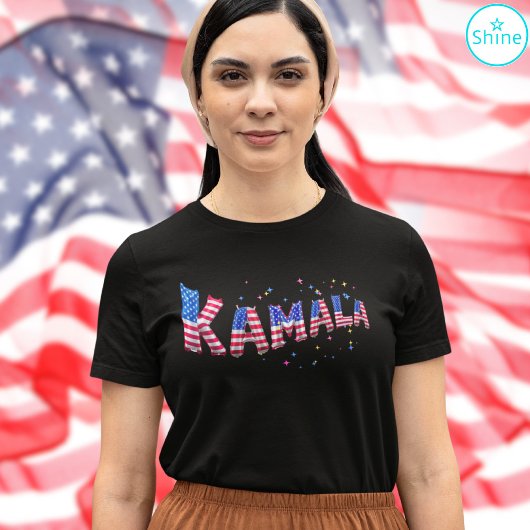 カマラハリス大統領の米国国旗のアルファベットに投票 トライブレンドTシャツ
