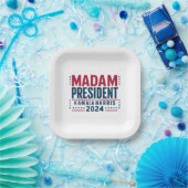 カマラハリス大統領2024投票民主党員 ペーパープレート (パーティー)