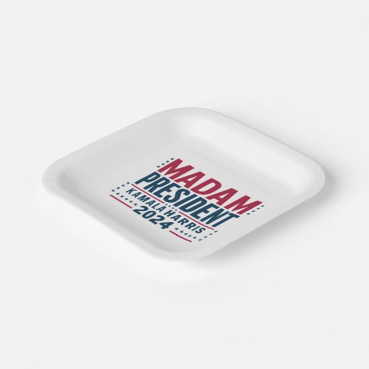 カマラハリス大統領2024投票民主党員 ペーパープレート (傾斜あり)