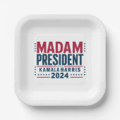 カマラハリス大統領2024投票民主党員 ペーパープレート (正面)