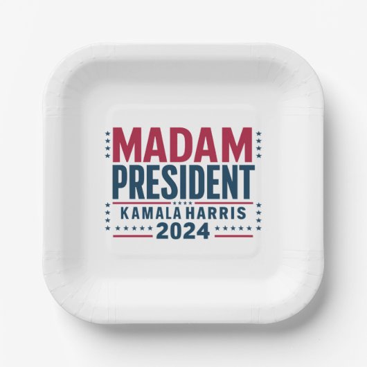 カマラハリス大統領2024投票民主党員 ペーパープレート (正面)