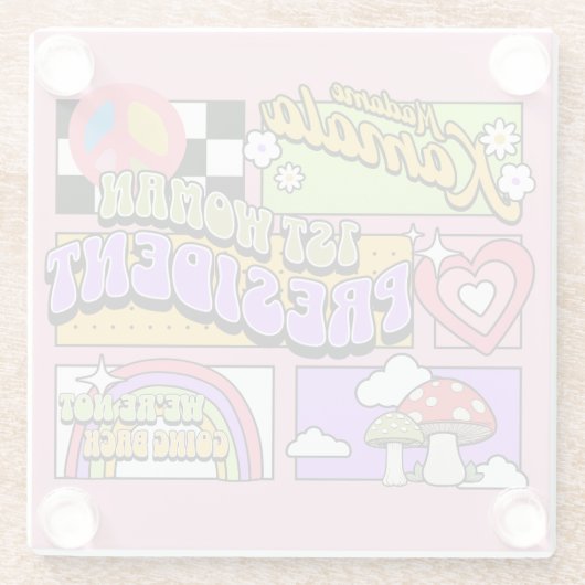 カマラハリス女性大統領就任式 ガラスコースター (裏面)