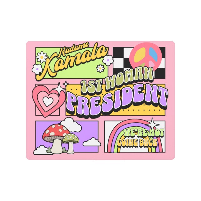 カマラハリス女性大統領就任式 メタルプリント (正面)