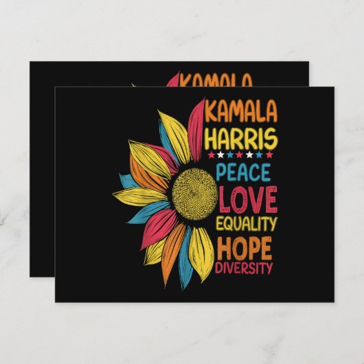 カマラハリス平和愛の平等の希望の多様性 シーズンカード (正面/裏面)