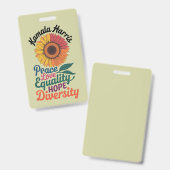 カマラハリス平和愛の平等の希望の多様性 バッジ (正面＆裏面)