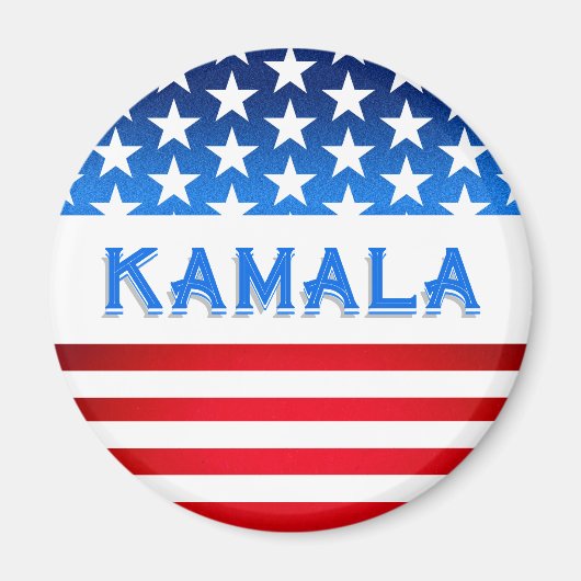 カマラハリス支持者アメリカ国旗の民主党員 マグネット (正面)