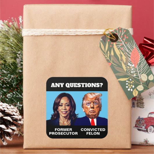 カマラハリス検事トランプ・フェロン スクエアシール (クリスマス)