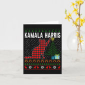 カマラハリス猫おもしろいクリスマス醜いクリスマス カード (黄色い花)