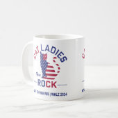 カマラハリス猫レディースロック！マグ コーヒーマグカップ (正面左)