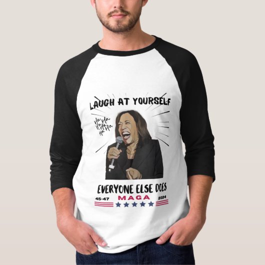 カマラハリス笑うTシャツ Tシャツ (正面)