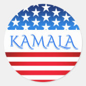 カマラハリス米国国旗の民主党員パーソナライズされた文字 ラウンドシール (正面)