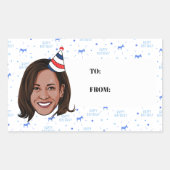 カマラハリス誕生日 長方形シール (正面)