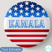 カマラハリス選挙運動サポーター米国国旗 缶バッジ