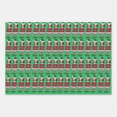 カマラハリス顔フォト小妖精や小人クリスマス ラッピングペーパーシート (正面)