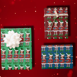 カマラハリス顔フォト小妖精や小人クリスマス ラッピングペーパーシート