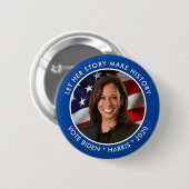 カマラハリス2020年の歴史的な収集可能な写真 缶バッジ (正面&裏面)