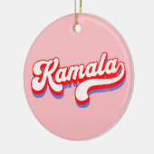 カマラハリス2024かわいい2024選挙ホットピンク セラミックオーナメント (左)