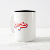 カマラハリス2024かわいい2024選挙ホットピンク ツートーンマグカップ (正面左)