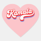 カマラハリス2024かわいい2024選挙ホットピンク ハートシール (正面)