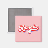 カマラハリス2024かわいい2024選挙ホットピンク マグネット (正面/裏面)