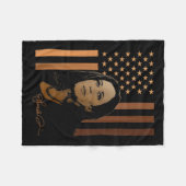 カマラハリス2024アメリカ国旗E大統領 フリースブランケット (正面(横))