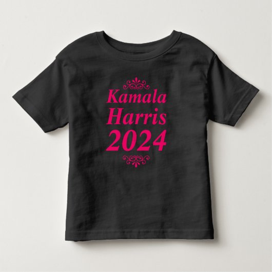 カマラハリス2024カスタム文字&カラーズオーナメント トドラーTシャツ (正面)