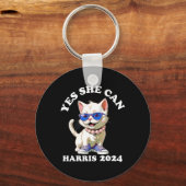 カマラハリス2024キャットレディ キーホルダー (正面)