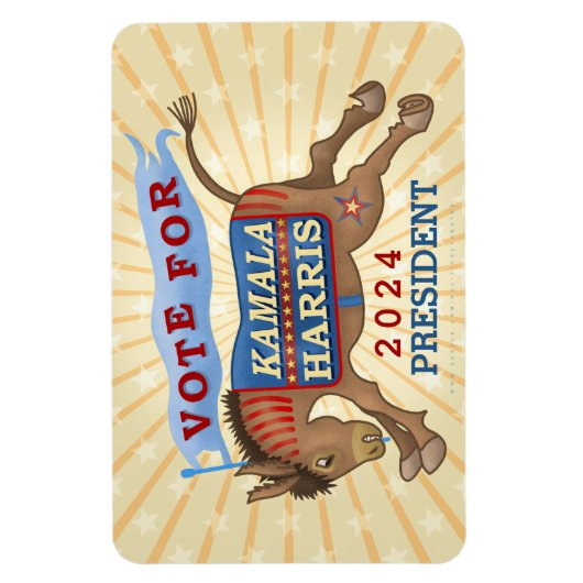カマラハリス2024年民主党議員ドンキー大統領 マグネット (縦)