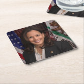 カマラハリス2024年米国大統領候補 スクエアペーパーコースター (アングル)