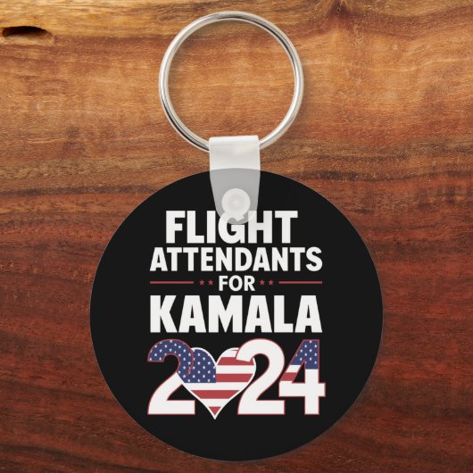 カマラハリス2024年選挙のフライト付き添い人 キーホルダー (正面)