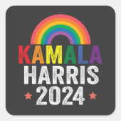 カマラハリス2024年Lgbtq大統領選挙 スクエアシール (正面)