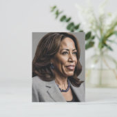 カマラハリス2024第1インディアンブラックメラニンシエスタ ポストカード (スタンド正面)