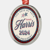 カマラハリス2024 |投票する メタルオーナメント (左)