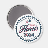 カマラハリス2024 |私の投票は大きい マグネット (正面/裏面)