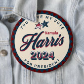 カマラハリス2024 |私の投票サイズはジャンボサイズ 缶バッジ (インサイチュ)