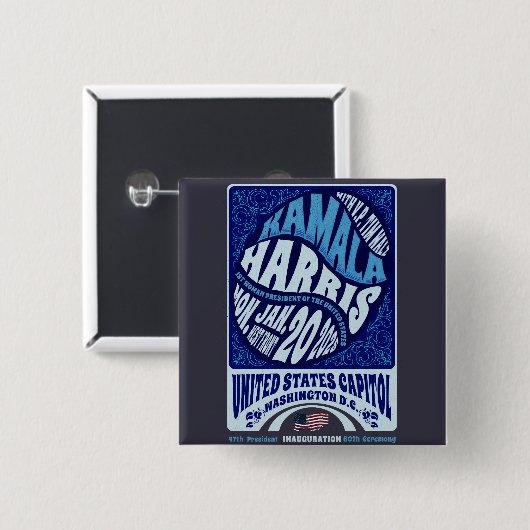 カマラハリス2025年1月20日就任式 缶バッジ (正面&裏面)