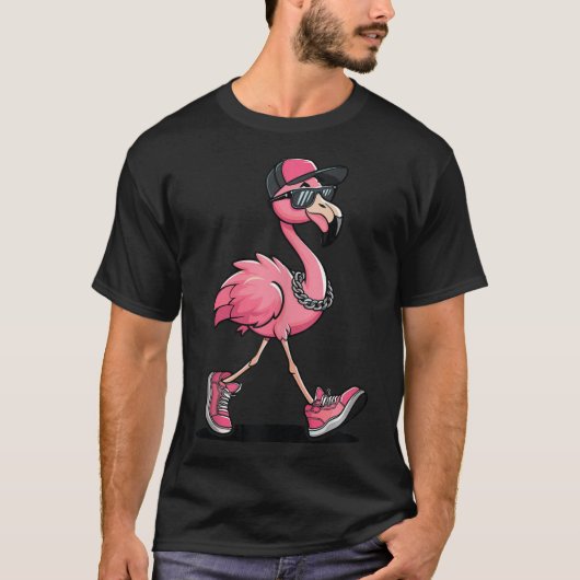 カマラハリス47thフラミンゴのチャックと真珠 tシャツ (正面)