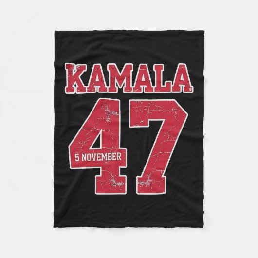 カマラハリス47th社長アメリカ11月5日 フリースブランケット (正面)