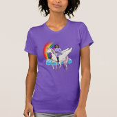 カマラハリス・ユニコーンと虹のTシャツ Tシャツ (正面)