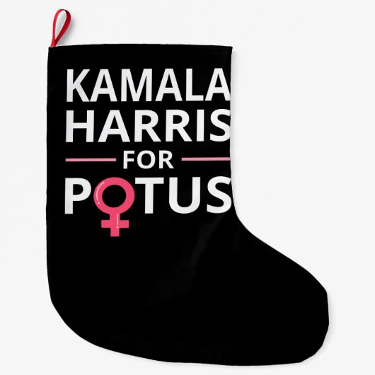 カマラハリスFor POTUS I ラージクリスマスストッキング (正面)