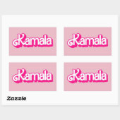 カマラハリスinピンク 長方形シール (シート)